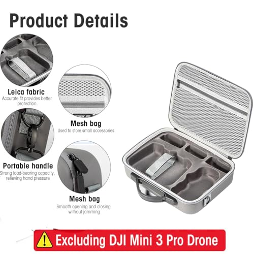 ZORBES® Carrying Case for DJI Mini 3 Pro with Shoulder Strap Hard Storage Bag Travel for Accessories Not Included DJI Mini 3 Pro 2PCS ZORBES® Carrying Case for DJI Mini 3 Pro with Shoulder Strap Hard Storage Bag Travel for Accessories Not Included DJI Mini 3 Pro 2PCS